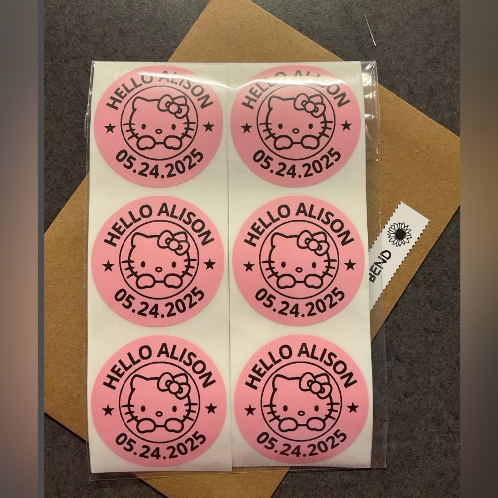 Custom Hello Kitty Sanrio Round Stickers - Picture 6 of 13